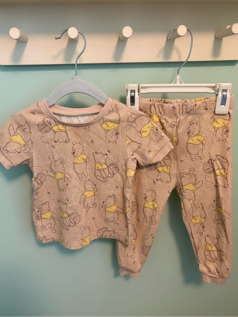 Disney Winnie the Pooh Pink Tee and Pants Set with Yellow Accents